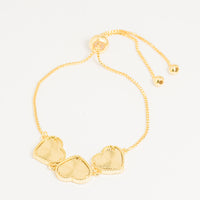 Pulsera Dorada Corazones Diamantados vista 1