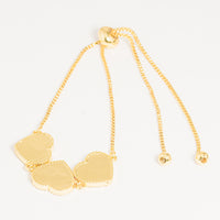 Pulsera Dorada Corazones Diamantados vista 2