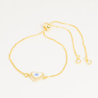 Pulsera Dorada Corazón Ojo Turco vista 1