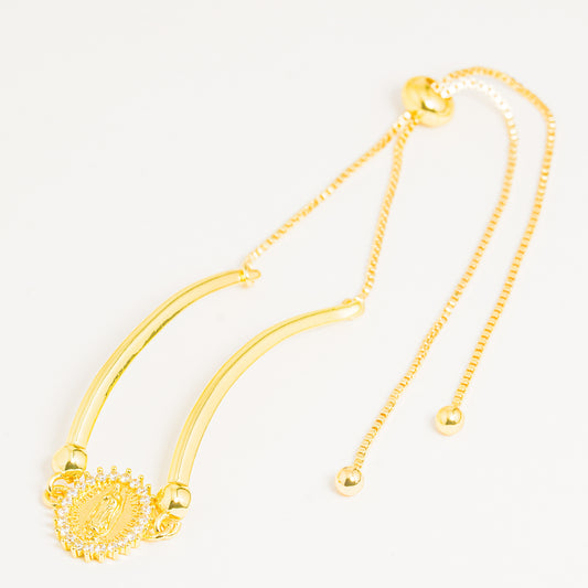 Pulsera dorada Virgen Lux