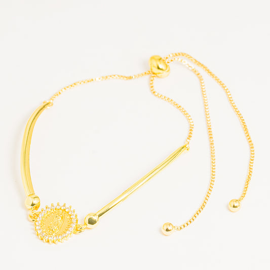Pulsera dorada Virgen Lux