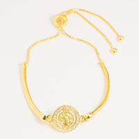 Pulsera dorada San Benito vista 1
