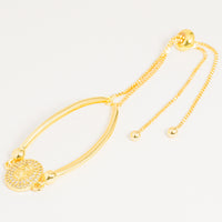 Pulsera dorada Virgen Milagrosa vista 1