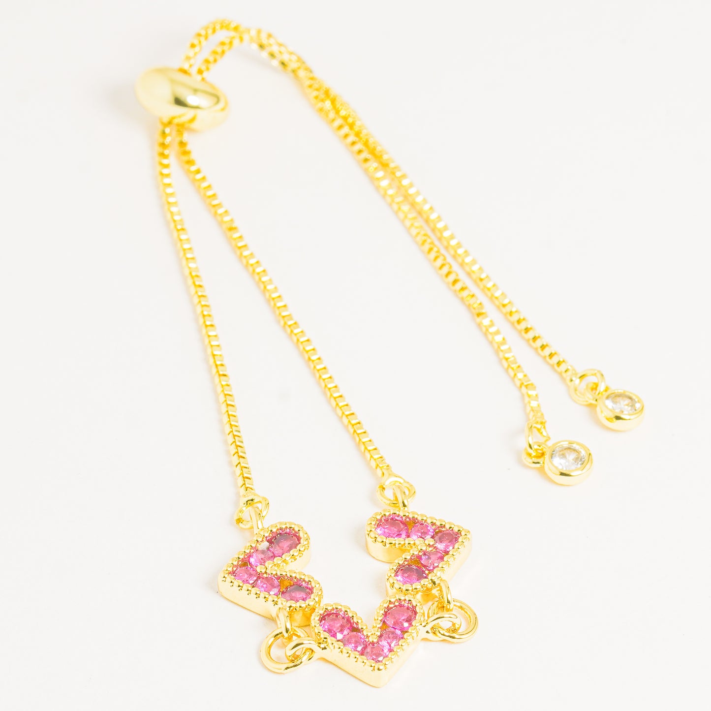 Pulsera Dorada Con Corazones