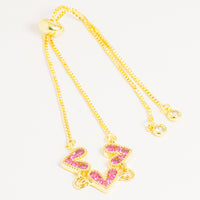 Pulsera Dorada Con Corazones vista 1