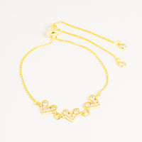 Pulsera Dorada Con Corazones vista 3