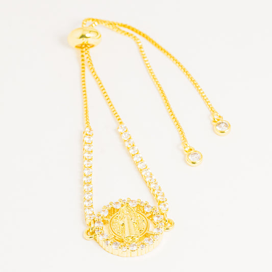 Pulsera Dorada Con Medalla