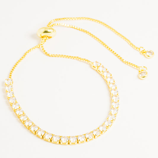 Pulsera Dorada Con Bordes De Cristal