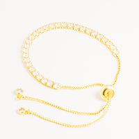 Pulsera Dorada Con Bordes De Cristal vista 2