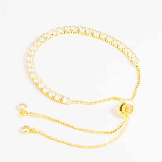 Pulsera Dorada Con Bordes De Cristal