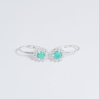 Aretes Plata De Esmeralda Clásica vista 1