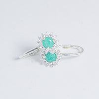 Aretes Plata De Esmeralda Clásica vista 2