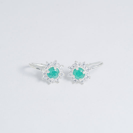 Aretes De Plata Estilo Floral