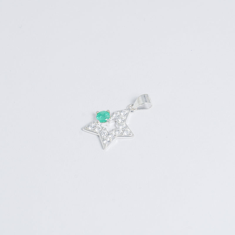 Dije De Estrella Con Esmeralda