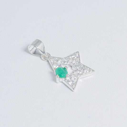 Dije De Estrella Con Esmeralda