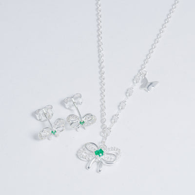 Set Lazo Esmeralda Brillante
