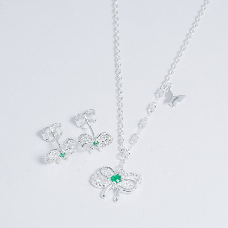 Set Lazo Esmeralda Brillante