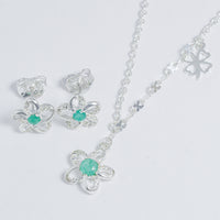 Set De Flores Con Esmeralda Y Plata vista 1