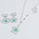 Set De Flores Con Esmeralda Y Plata