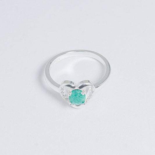 Anillo En Esmeralda De Corazón