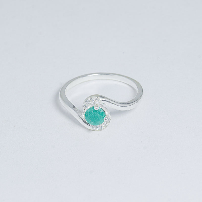 Anillo De Plata En Forma De Onda