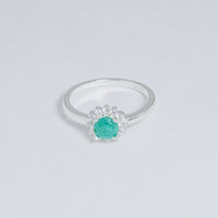 Anillo De Corona En Esmeralda Y Plata vista 2