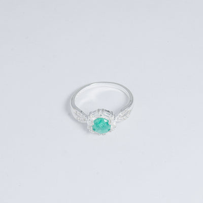 Anillo De Hexágono En Esmeralda