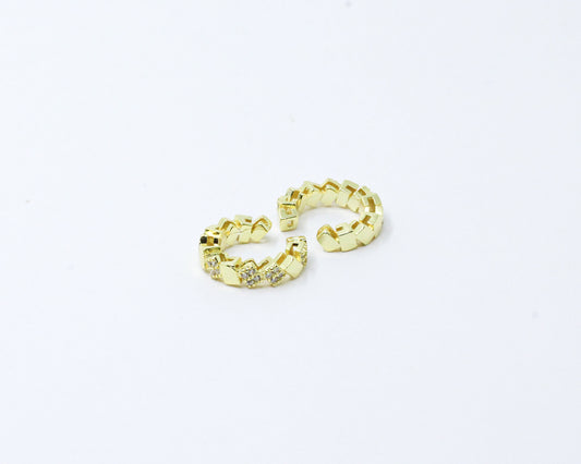 Earcuff Dorado Cuadritos