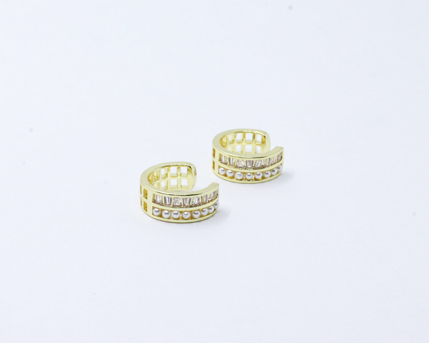 Earcuff Dorado Baguette Perlado