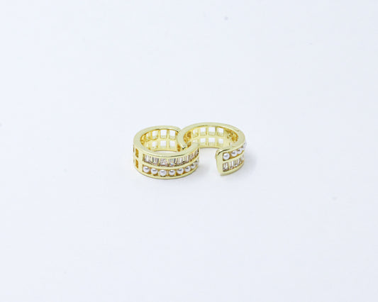 Earcuff Dorado Baguette Perlado