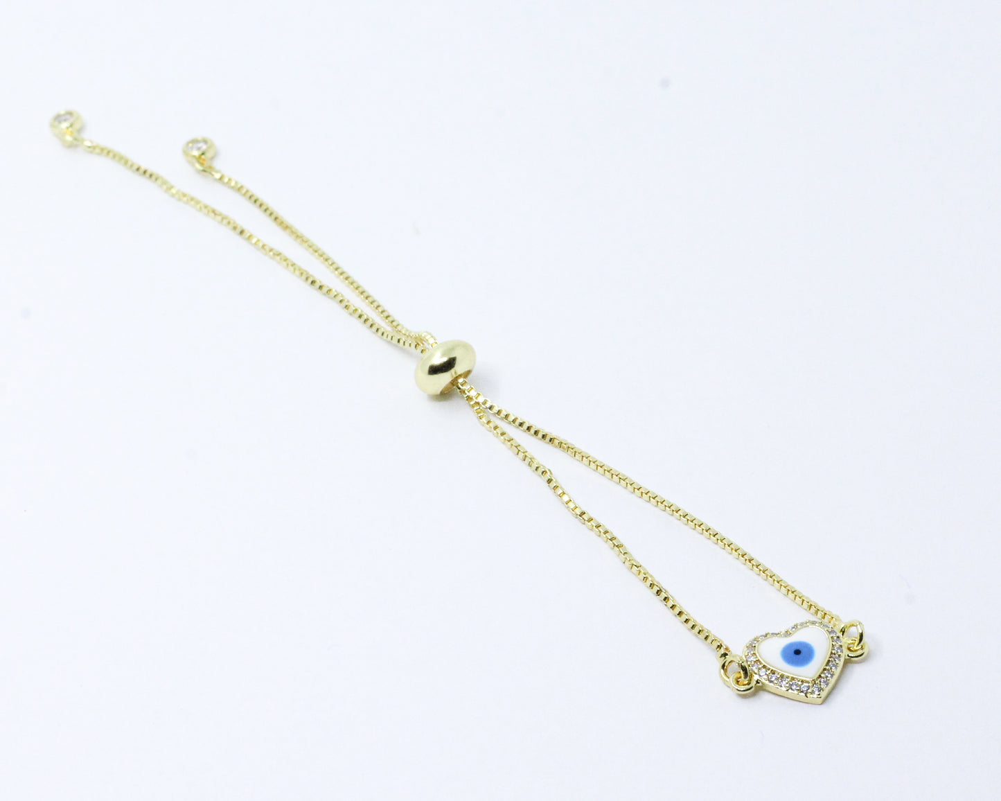 Pulsera Dorada Corazón Ojo Turco