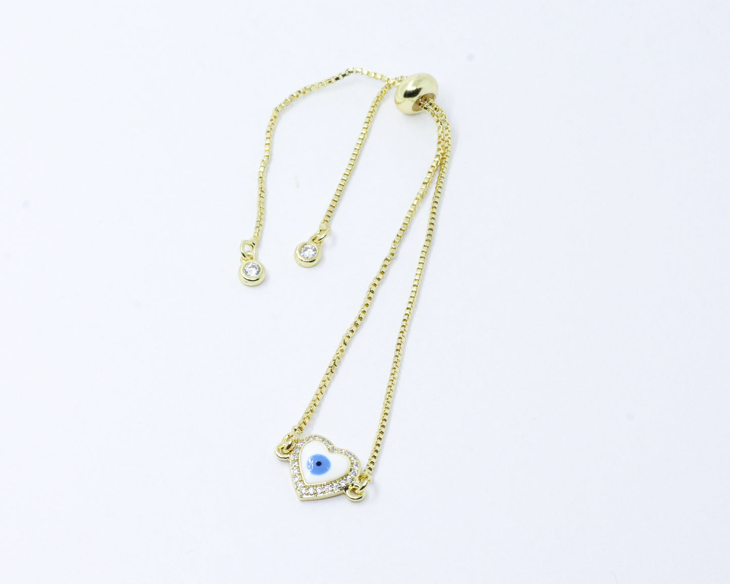 Pulsera Dorada Corazón Ojo Turco