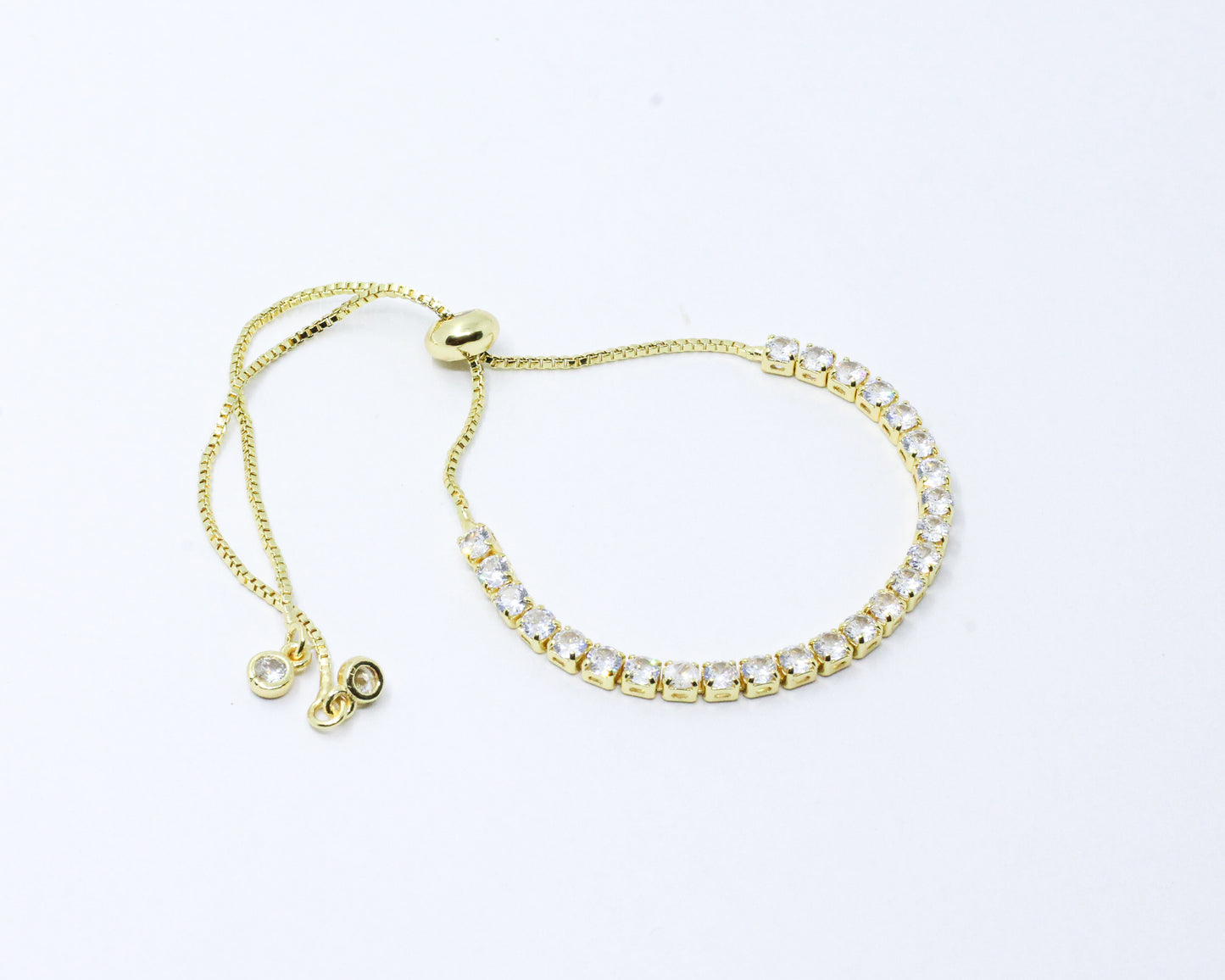 Pulsera Dorada Tenis Circón
