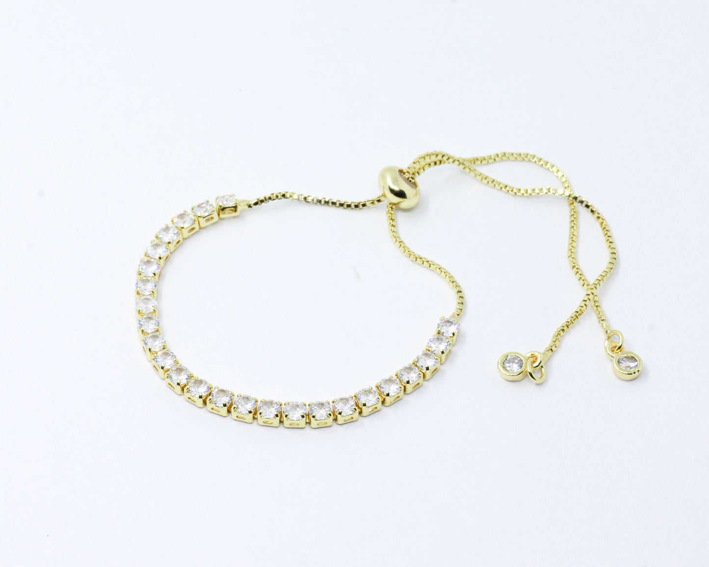 Pulsera Dorada Tenis Circón