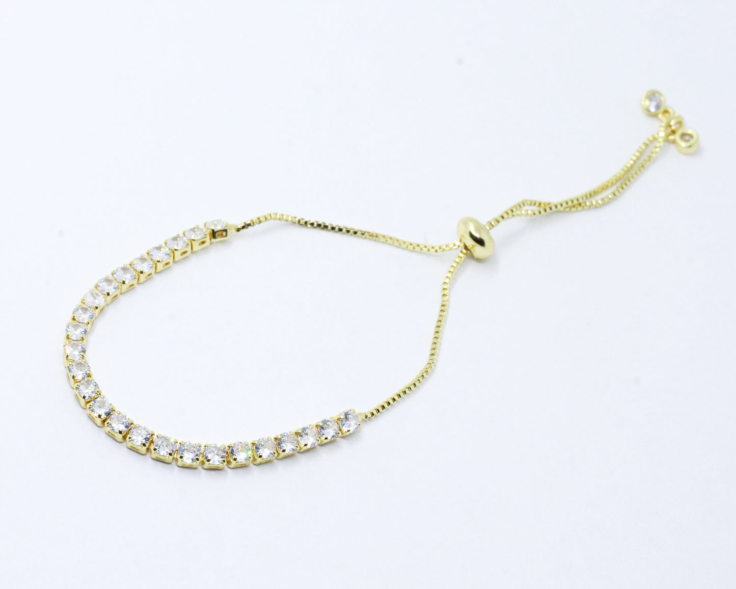 Pulsera Dorada Tenis Circón