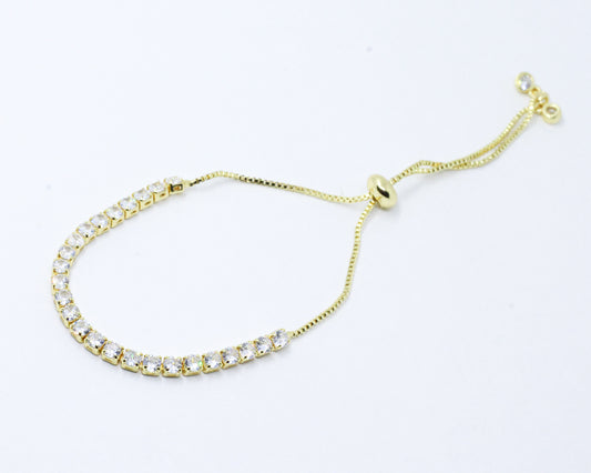 Pulsera Dorada Tenis Circón